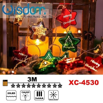 Catena con 10 casette Luminose di Natale con Luce fissa e intermittente per uso Interno (Luce Calda) - immagine 4