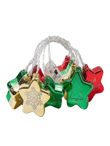 Catena con 10 casette Luminose di Natale con Luce fissa e intermittente per uso Interno (Luce Calda) - immagine 3