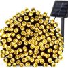Catena Luminosa Solare di Natale a 200 LED con 8 giochi di Luce per uso Interno/Esterno (Luce Calda)
