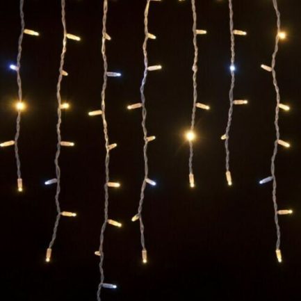 Tenda Luminosa allungabile di Natale a 256 LED con Luci fisse e intermittenti per uso Interno/Esterno (Luce Bianca e Calda) - immagine 2