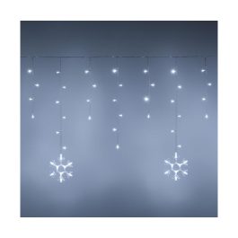 Tenda Luminosa allungabile con Fiocchi di Neve di Natale a 160 LED con 8 giochi di Luce per uso Interno/Esterno (Luce Bianca)