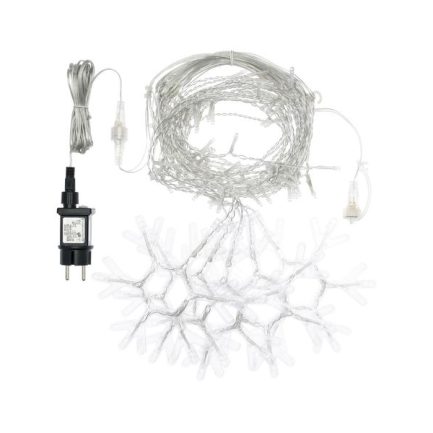 Tenda Luminosa allungabile con Fiocchi di Neve di Natale a 160 LED con 8 giochi di Luce per uso Interno/Esterno (Luce Bianca) - immagine 3