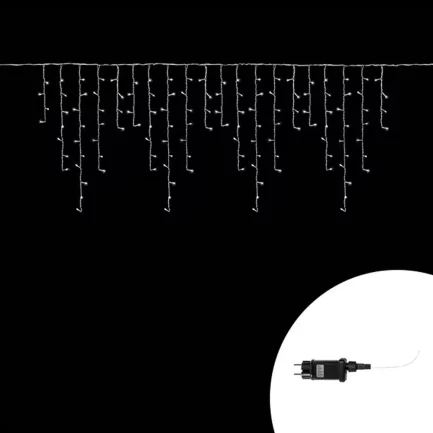 Tenda Luminosa allungabile di Natale a 256 LED con Luci fisse e intermittenti per uso Interno/Esterno Luce Bianca - immagine 3