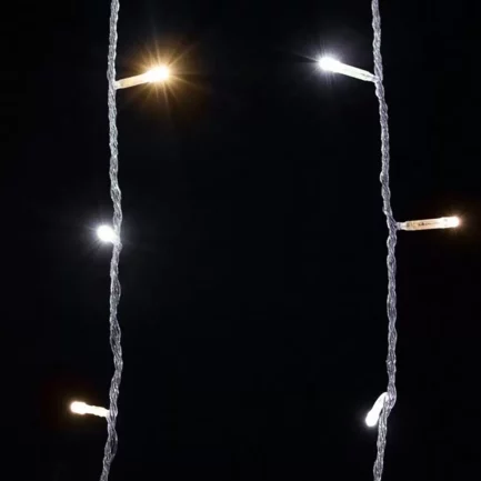 Tenda Luminosa allungabile a 180 MiniLED con Luci fisse e intermittenti per uso Interno/Esterno (Luce Bianca e Oro) - immagine 2