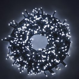 Catena Luminosa di Natale a 500 LED con 8 giochi di Luce per uso Interno/Esterno Luce Bianca