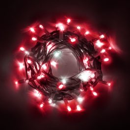 Catena Luminosa di Natale a 100 LED con Luci fisse e intermittenti per Interno e Esterno Luce Bianca e Rossa