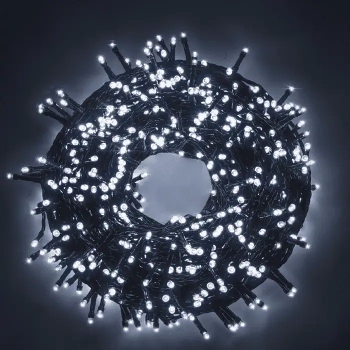 Catena Luminosa Di Natale A 500 LED Con 8 Giochi Di Luce Per Uso InternoEsterno Luce Bianca 1