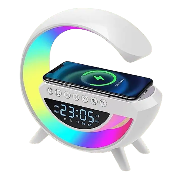 Lampada Da Tavolo LED RGB Con Ricarica Smartphone Wireless Speaker Bluetooth System 1