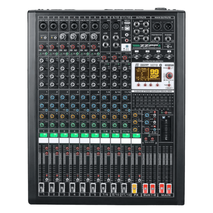 Mixer Audio ZZIPP ZZMXPRO12 A 12 Canali Per DJ Con Multieffetto DSP E Bluetooth 1