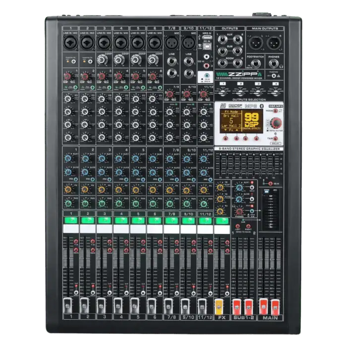 Mixer Audio ZZIPP ZZMXPRO12 A 12 Canali Per DJ Con Multieffetto DSP E Bluetooth 1