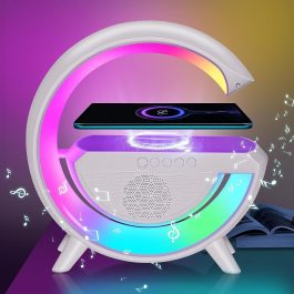 Lampada Da Tavolo LED RGB Con Ricarica Smartphone Wireless Speaker Bluetooth System