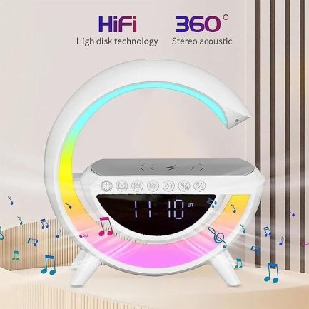 Lampada Da Tavolo LED RGB Con Ricarica Smartphone Wireless Speaker Bluetooth System - immagine 7