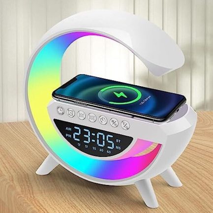 Lampada Da Tavolo LED RGB Con Ricarica Smartphone Wireless Speaker Bluetooth System - immagine 2
