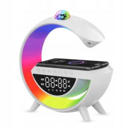 Lampada da tavolo LED RGB con proiettore luci display LCD altoparlante Bluetooth Radio FM USB TF AUX batteria 1500mAh