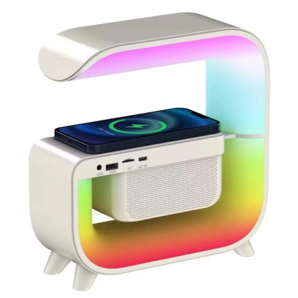 Lampada LED RGB Forma Cubo con ricarica wirelless bluetooth Speaker radio batteria lunga durata - immagine 3
