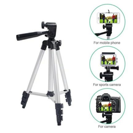 Treppiedi Professionale per Macchine Fotografiche e Smartphone Supporto per Foto e Video Regolabile 1 mt in altezza - immagine 3