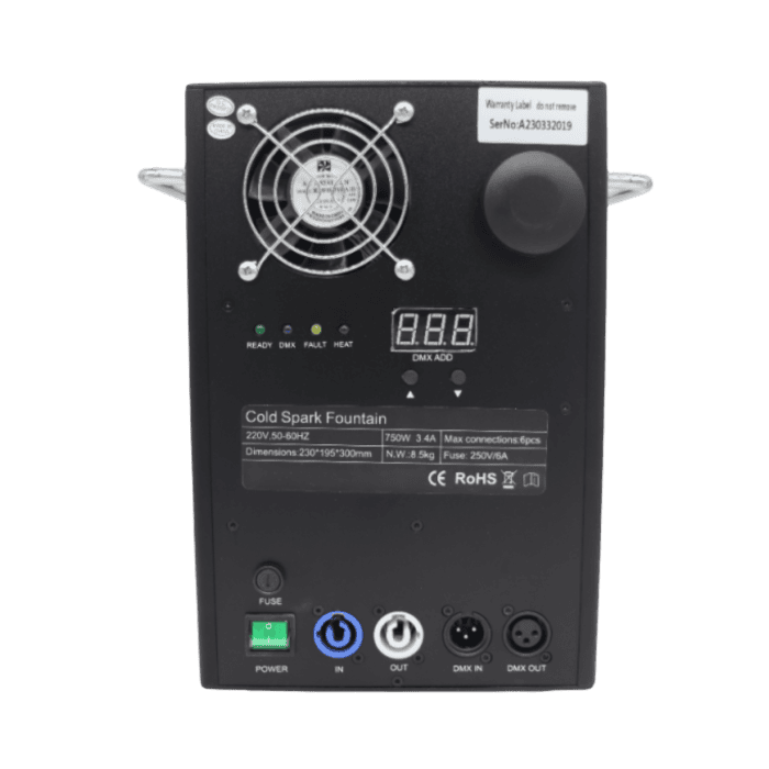 Coppia Fontana Fredda 750W Limited Edition PRO BLACK Spark Machine Con Flightcase NLIGHTING® 3