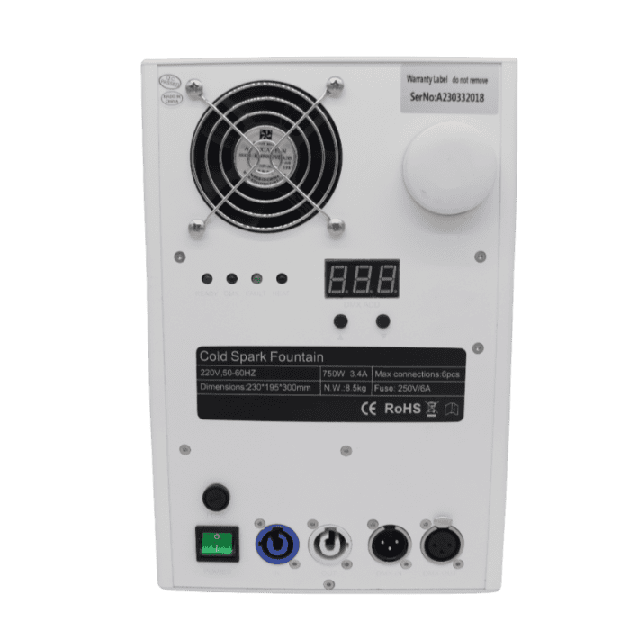 Coppia Fontana Fredda 750W Limited Edition PRO WHITE Spark Machine Con Flightcase NLIGHTING® 3