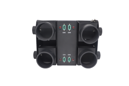 Macchina Sparacoriandoli elettrico confetti cannon a 4 teste DMX 512 con Telecomando - immagine 3