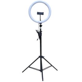 Anello Luminoso LED 12″ per selfie con treppiedi multi funzionale regolabile altezza 1,60mt