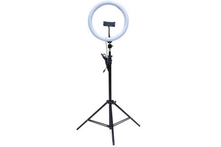 Anello Luminoso LED 12″ per selfie con treppiedi multi funzionale regolabile altezza 1,60mt