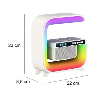 Lampada LED RGB Forma Cubo con ricarica wirelless bluetooth Speaker radio batteria lunga durata - immagine 6
