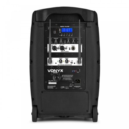 Cassa Karaoke Professionale Bluetooth VONYX VSP200 diffusore attivo a batteria con 2 microfoni wireless - immagine 3