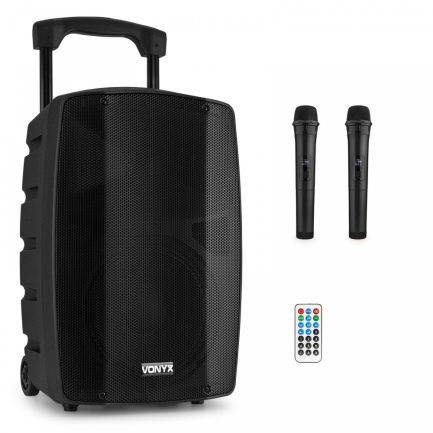 Cassa Karaoke Professionale Bluetooth VONYX VSP200 diffusore attivo a batteria con 2 microfoni wireless - immagine 4