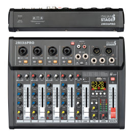 Mixer audio IS 2MIX6PRO a 6 canali con effetti DSP integrati