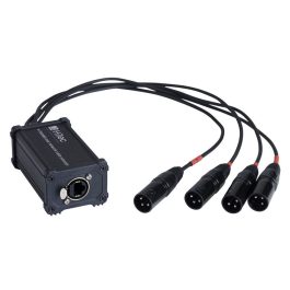 Box adattatore AUDIOPHONY Hilec da RJ45 a 4 XLR3M per trasporto segnale audio/DMX fino a 100 mt