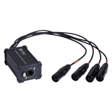 Box adattatore AUDIOPHONY Hilec da RJ45 a 4 XLR3M per trasporto segnale audio/DMX fino a 100 mt