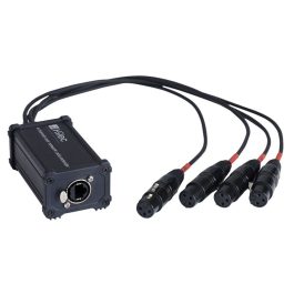 Box adattatore AUDIOPHONY Hilec da RJ45 a 4 XLR3F per trasporto segnale audio/DMX fino a 100 mt