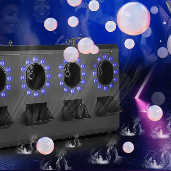 Macchina del Fumo e delle Bolle di Sapone A Doppia Ventola 1500W LED RGBW Completa di Flight Case 2
