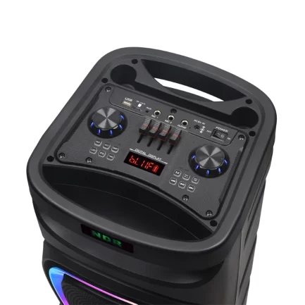 Cassa stereo Bluetooth RGB 3000W portatile usb con 2 microfoni e telecomando - immagine 2
