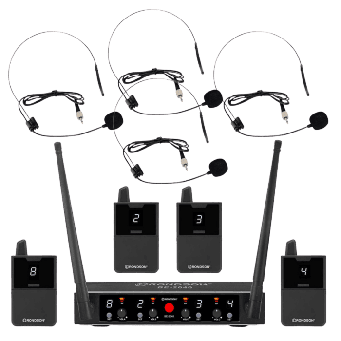 Sistema Radiomicrofono RONDSON BE 20404BP con 4 bodypack e archetti 1