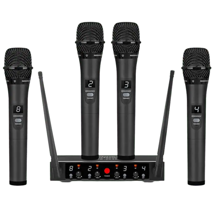 Sistema Radiomicrofono RONDSON BE 20404MIC con 4 microfoni palmari 1