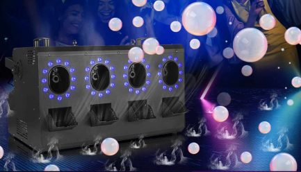 Macchina del Fumo e delle Bolle di Sapone A Doppia Ventola 1500W LED RGBW Completa di Flight Case - immagine 7