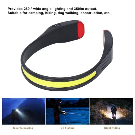 Torcia Frontale a LED Luce su Testa Impermeabile 3 modalità di Illuminazione COB 260° - immagine 3