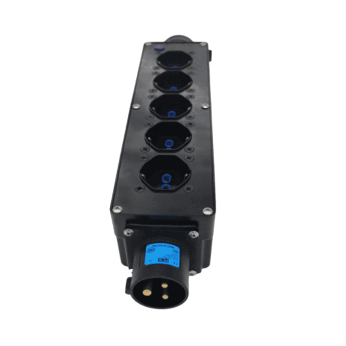 Ciabatta Multipresa in linea PX CIN 5 Multi Socket 5P 16A IP20 per distribuzione Corrente su Palco e CEE 1