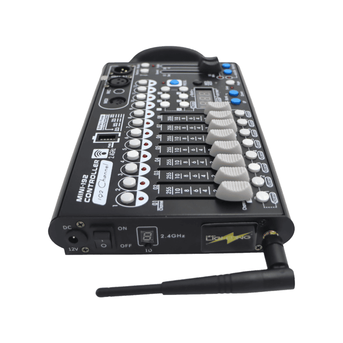 Mini Centralina Wireless 2.4ghz a Batteria Ricaricabile DMX 192CH Con Controller Mixer Luci 1