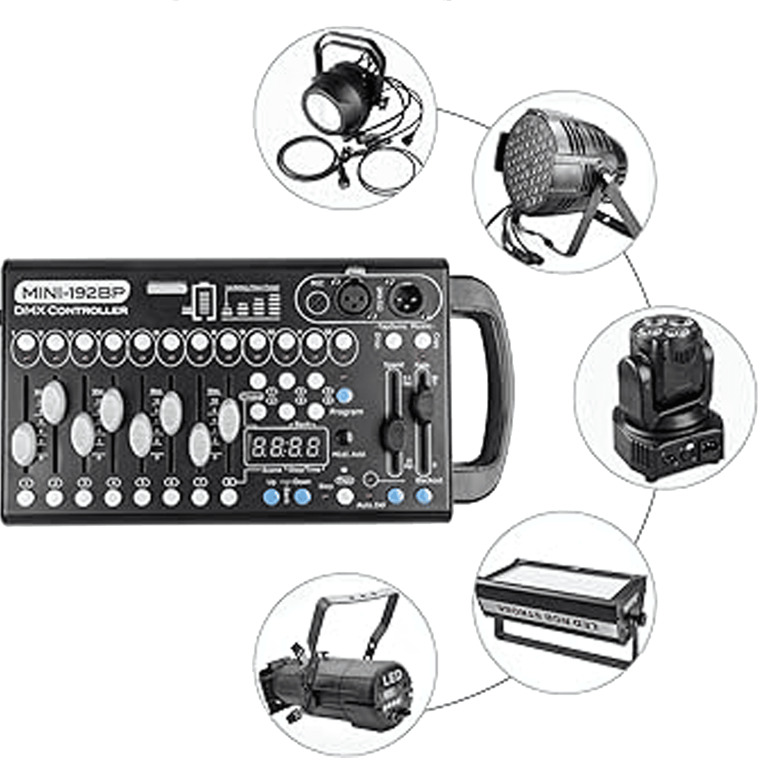 Mini-Centralina-Wireless-2.4ghz-a-Batteria-Ricaricabile-DMX-192CH-Con-Controller-Mixer-Luci-2 Mini Centralina Wireless 2.4ghz a Batteria Ricaricabile DMX 192CH Con Controller Mixer Luci 2