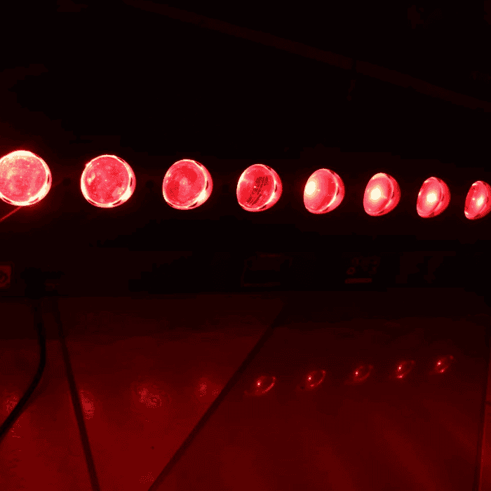 Spaghetti LED BAR BEAM RGBW 10x40W Alimentazione Powercon Controllo Centralina DMX 4