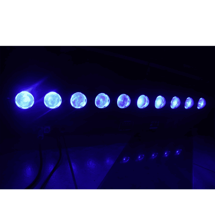 Spaghetti LED BAR BEAM RGBW 10x40W Alimentazione Powercon Controllo Centralina DMX 5