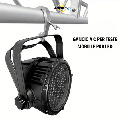 Gancio a C a Vite in Alluminio per Par LED e teste mobili Professionale - immagine 5