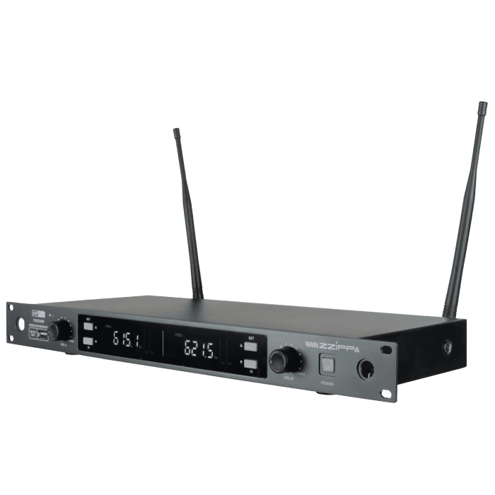Sistema radiomicrofono ZZIPP TXZZ420 a canali UHF 2×48 CH con 2 microfoni palmari 1