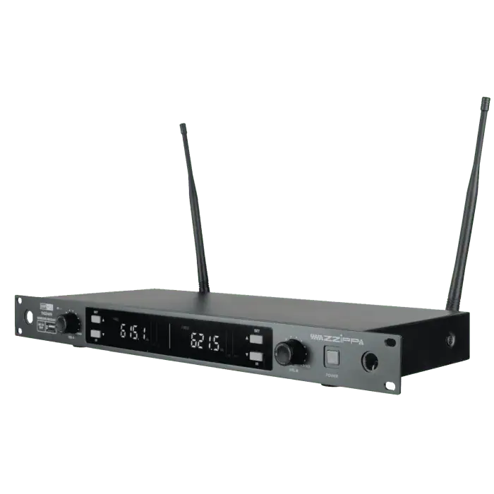 Sistema radiomicrofono ZZIPP TXZZ422 a canali UHF 2×48 CH con 2 bodypack 1