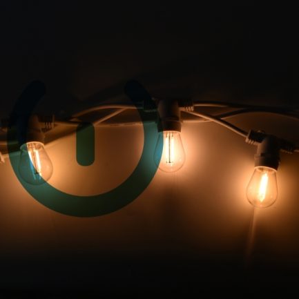 Catenaria Pendente Luminosa per Esterno Catena di Luci da 10 metri con 10 porta lampade E27 (BIANCA) - immagine 2
