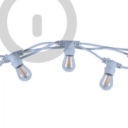Catenaria Pendente Luminosa per Esterno Catena di Luci da 10 metri con 10 porta lampade E27 (BIANCA) - immagine 3
