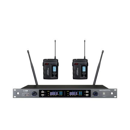 Sistema radiomicrofono ZZIPP TXZZ422 a canali UHF 2x48 CH con 2 bodypack