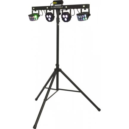 Set luci illuminazione FLORIDA BAR II con Laser Proiettori Par led 4in1 e Supporto Stativo - immagine 3
